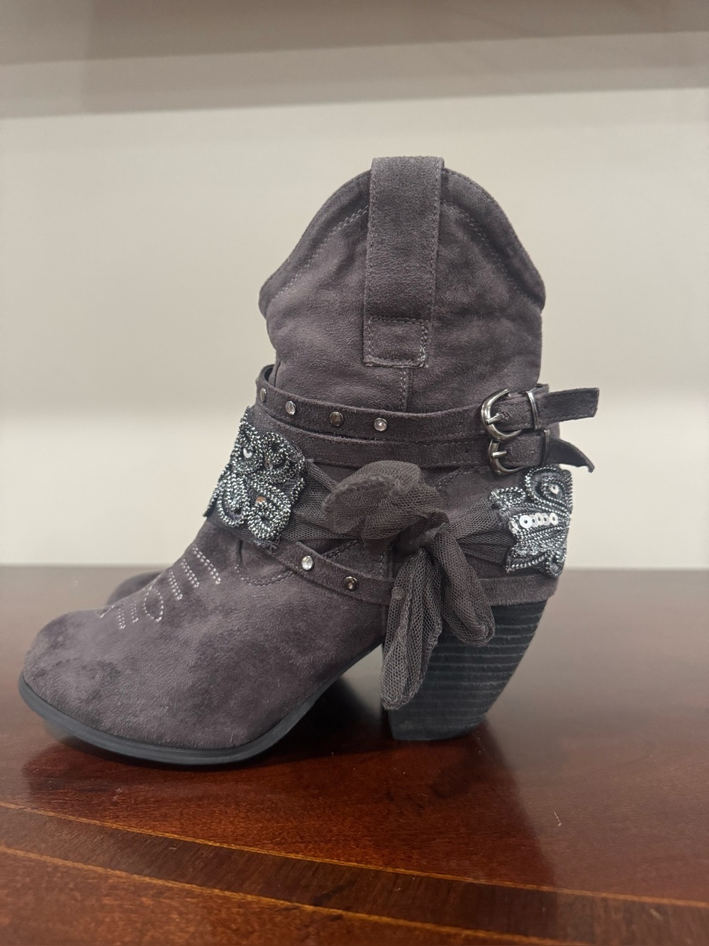 Not Rated Women's Midas Embellished Western Ankle Booties Size 10